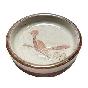 Otagiri Road Runner Cactus Southwest Coaster Trinket Dish Stoneware Ceramics